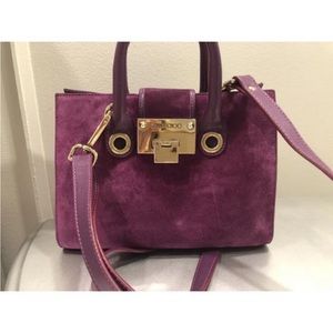 Jimmy Choo Authentic Suede Rebel Shoulder Bag